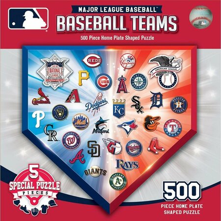 BASEBALLBEYOND MLB Baseball Home Plate Shaped Puzzle, 500 Piece BA3369256